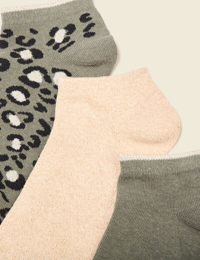 Lot 3 paires chaussettes vert kaki femme