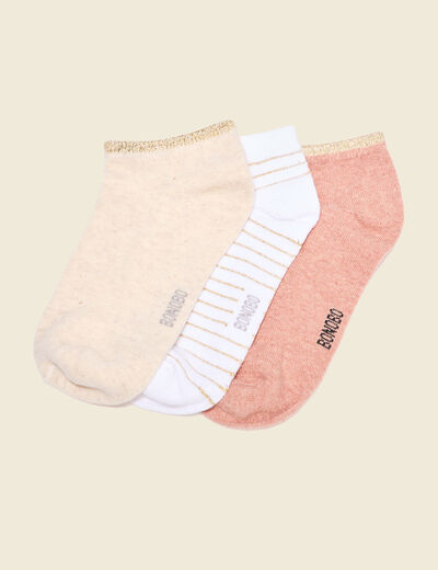Lot 3 paires chaussettes orange foncé femme