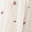 Chemise manches longues en coton brod&eacute;e blanc femme