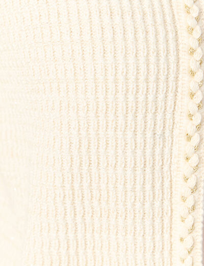 Gilet manches longues creme femme