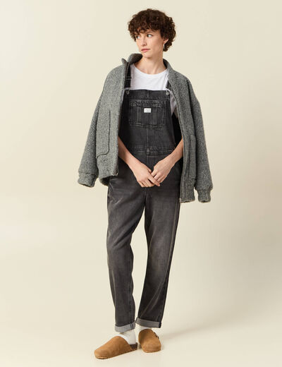 Salopette en jean denim gris femme