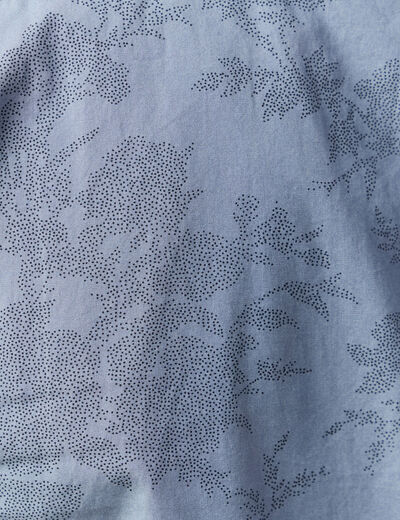 Chemise cintr&eacute;e en coton manches longues bleu homme