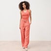 D&eacute;bardeur cropped d&eacute;collet&eacute; doubl&eacute; rouge fonc&eacute; femme