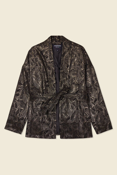 Veste droite éco-responsable couleur or femme