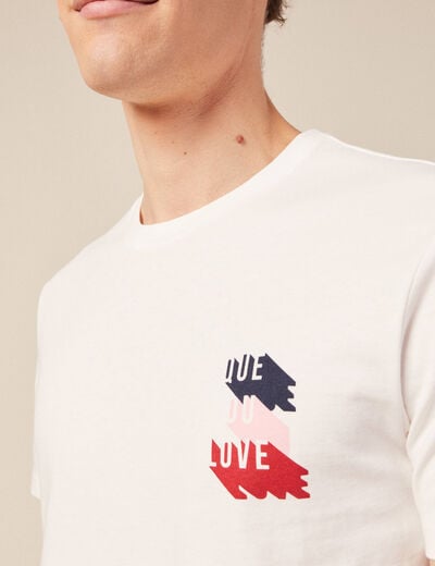 T-shirt manches courtes ecru homme