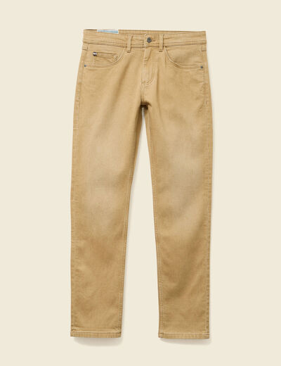 Jeans straight longueur 32 denim camel homme