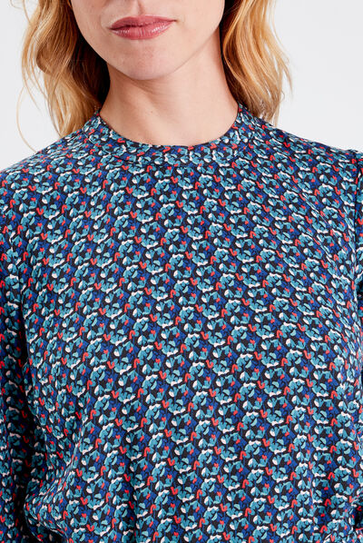 Robe droite ceinturée multicolore femme