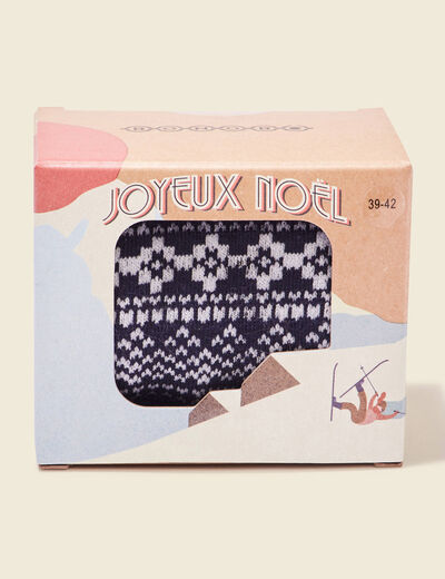 Chaussettes avec boîte bleu marine homme