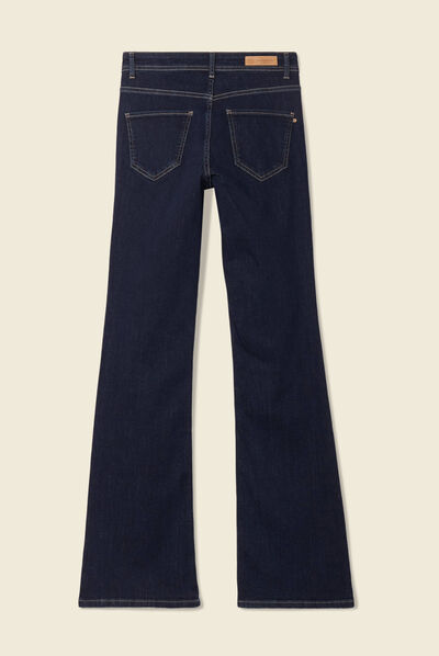 Jeans flare 5 poches denim brut rinse femme