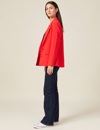 Veste esprit blazer cintrée rouge foncé femme