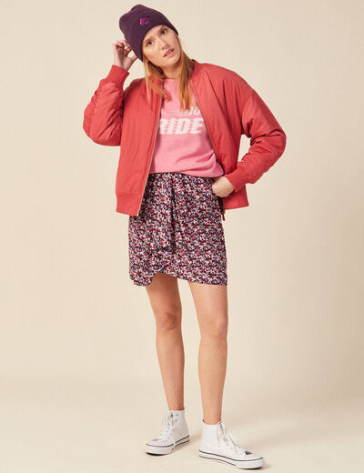 Jupe droite fluide noir femme