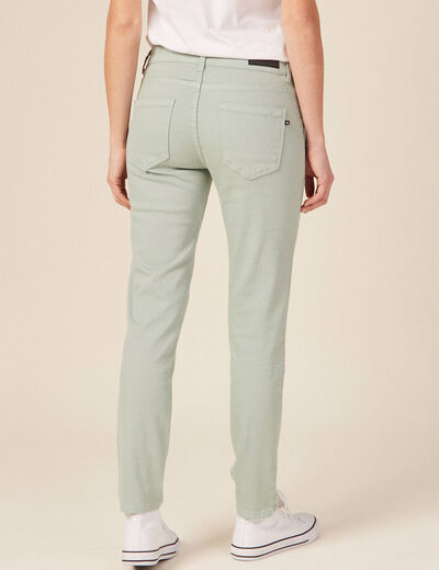 Pantalon slim 7/8ème vert pastel femme
