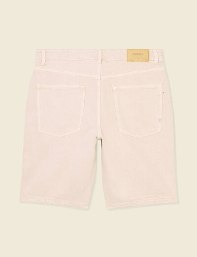 Bermuda droit en jean rose homme