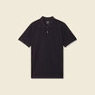 Polo cintr&eacute; en coton manches courtes noir homme