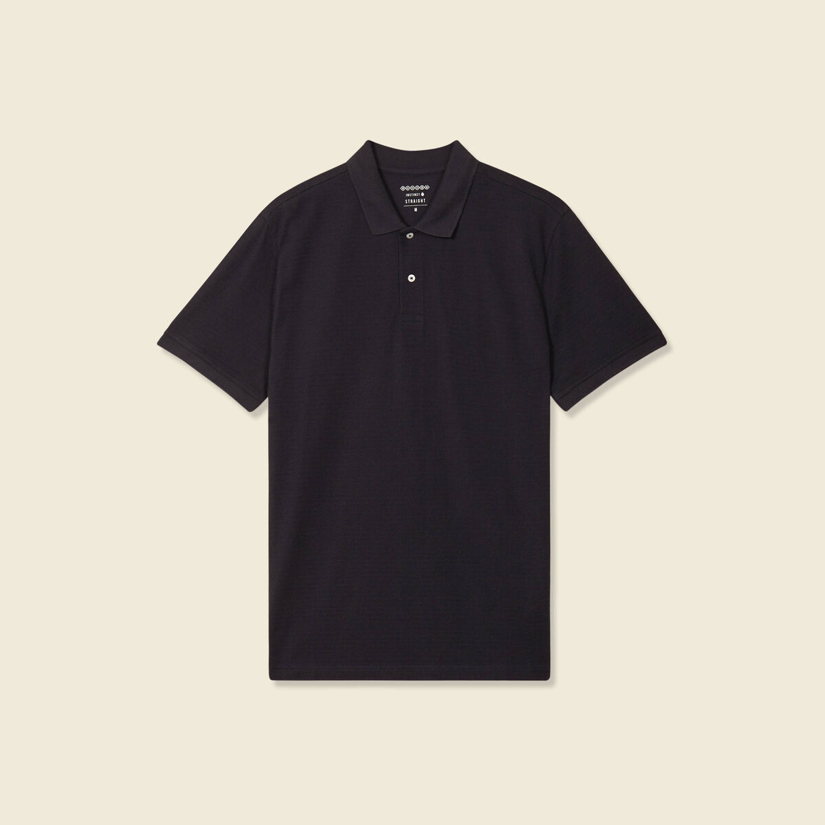 Polo cintr&eacute; en coton manches courtes noir homme