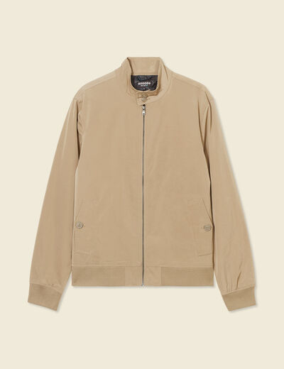 Blouson col droit manches longues marron homme