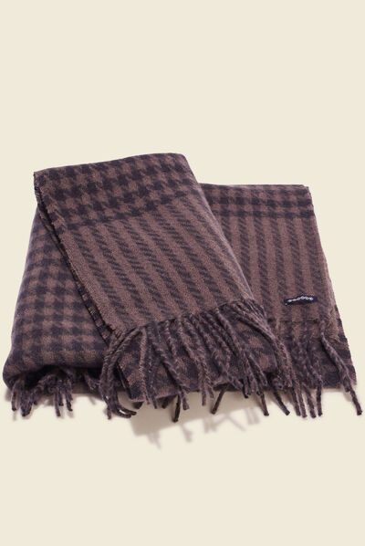 Écharpe à franges gris foncé homme