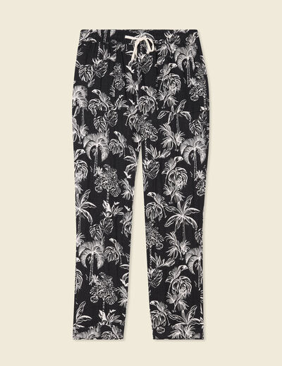 Pantalon carotte fluide noir femme