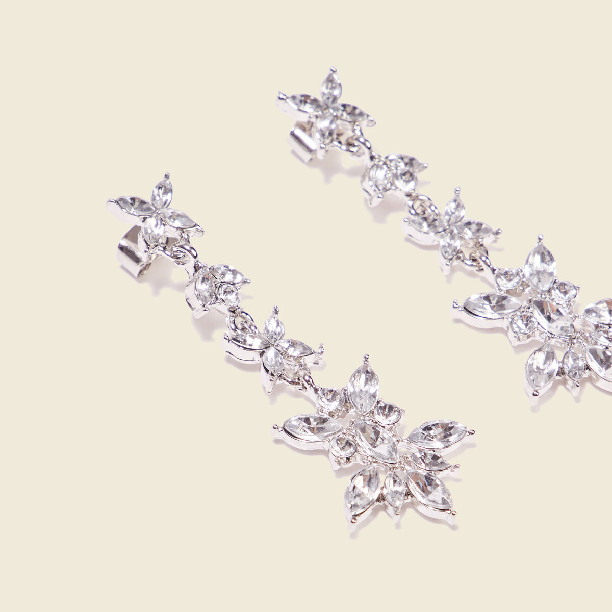 Boucles d'oreilles pendantes gris argent femme