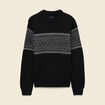 Pull col rond manches longues noir homme