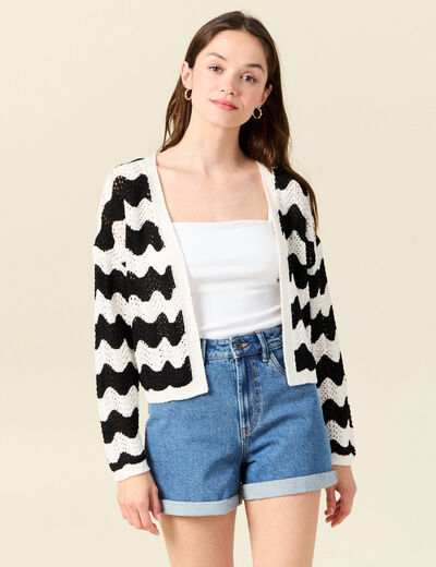 Gilet ajouré éco-responsable noir femme