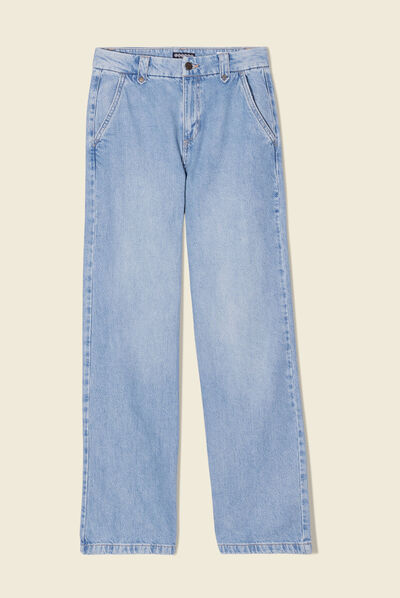 Jeans flare taille haute denim used femme