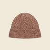 Bonnet tricoté à torsades marron foncé homme