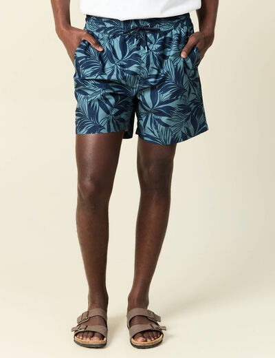 Short de bain vert foncé homme