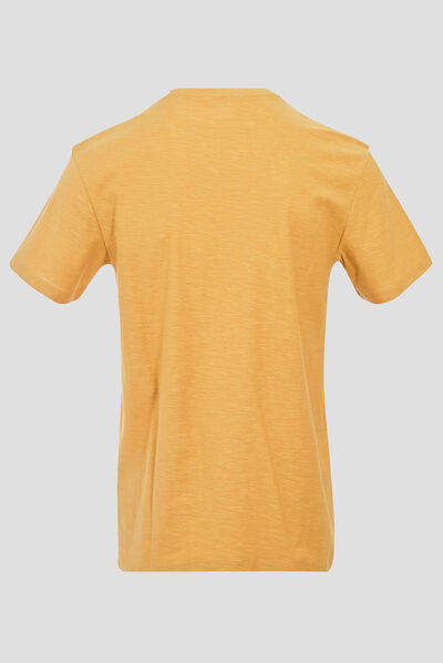 T-shirt manches courtes jaune moutarde homme