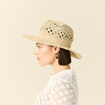 Chapeau de paille ajouré ecru femme
