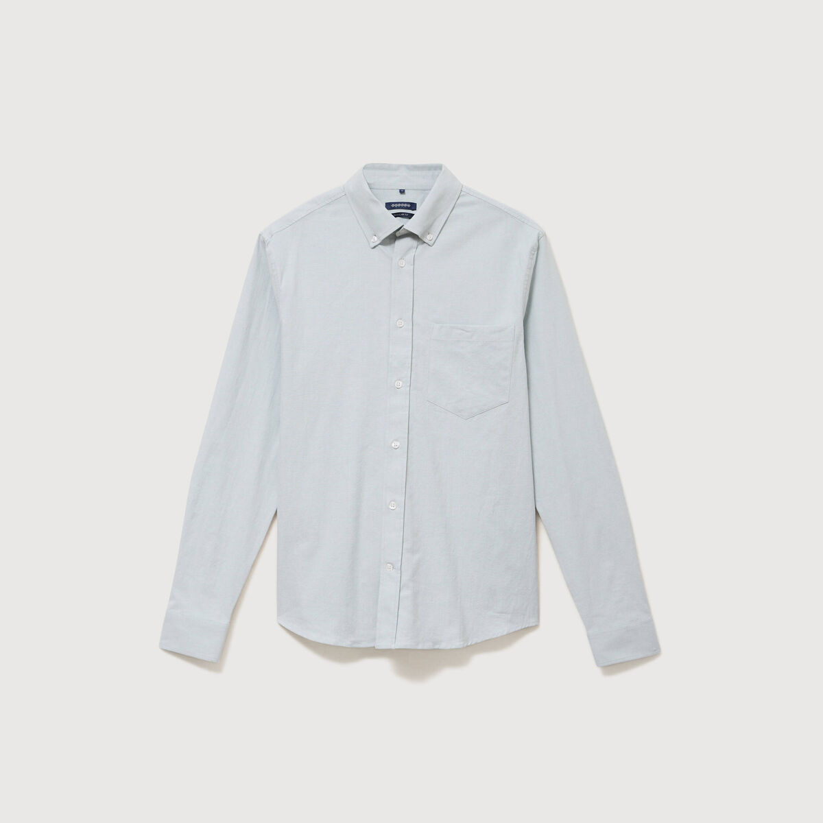 Chemise manches longues col am&eacute;ricain vert clair homme