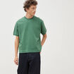 Sweat ample col rond manches courtes vert homme
