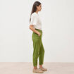 Pantalon taille standard vert olive femme