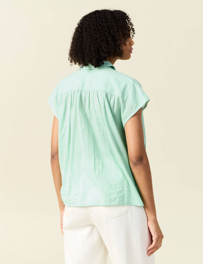 Blouse manches courtes vert clair femme