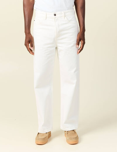 Jeans loose 5 poches denim blanc homme