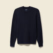 Pull col rond manches longues bleu marine homme