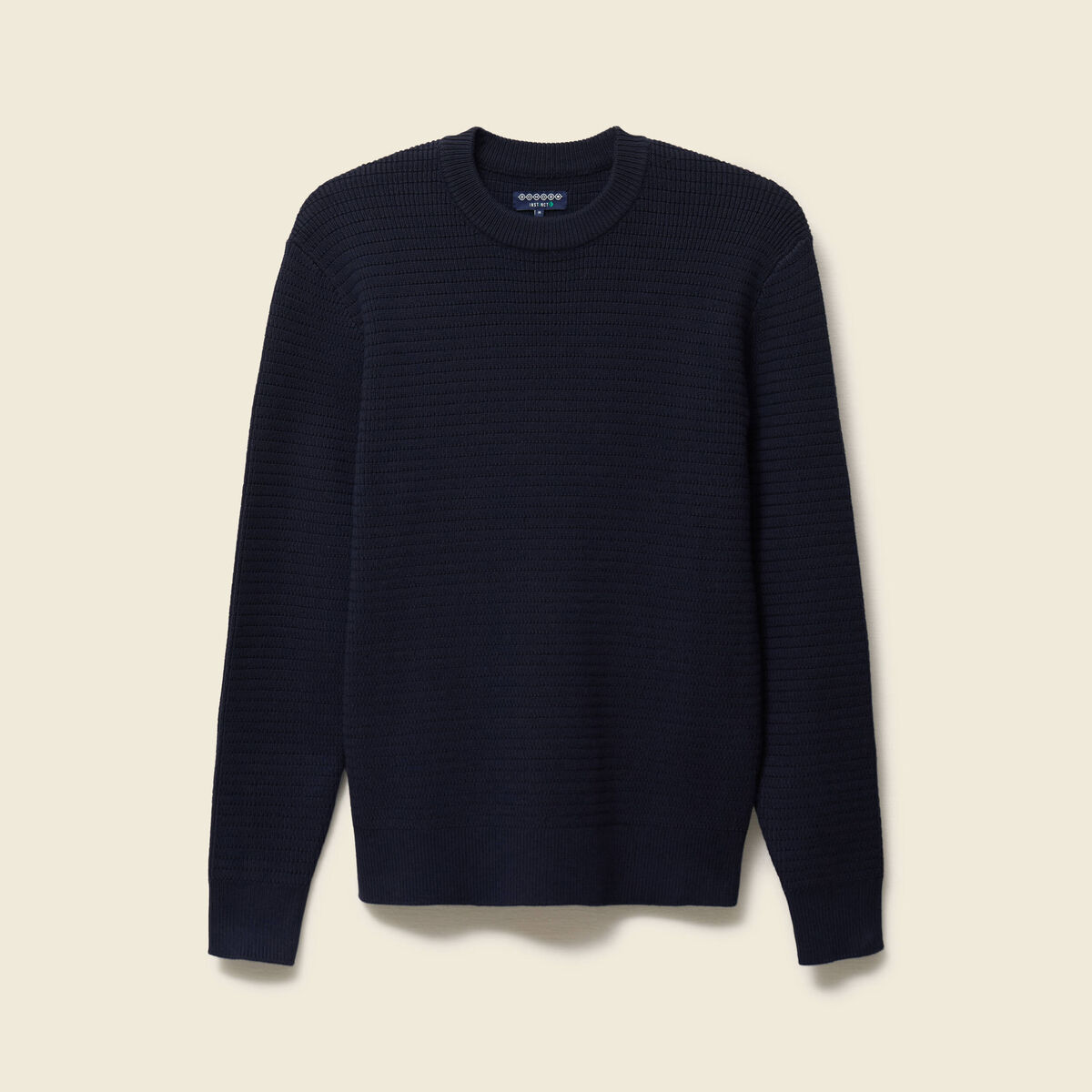 Pull col rond manches longues bleu marine homme