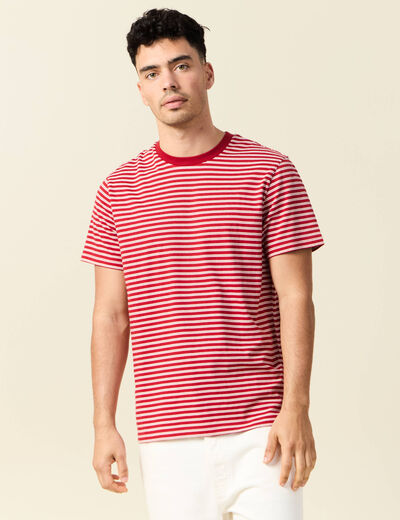 T-shirt manches courtes rouge foncé homme