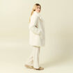 Manteau oversize long effet polaire creme femme
