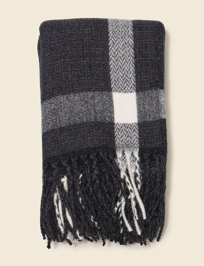 &Eacute;charpe &agrave; franges gris fonc&eacute; homme