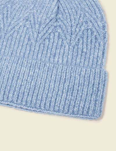 Bonnet éco-responsable bleu ciel femme