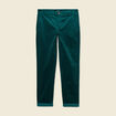 Pantalon chino velours côtelé vert canard femme