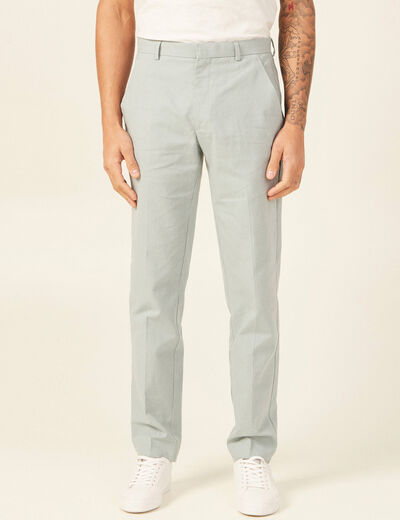 Pantalon chino straight bleu gris homme