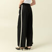 Pantalon large taille haute noir femme