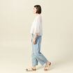 Chemise cintrée courte manches 3/4 ecru femme