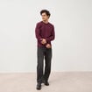 T-shirt manches longues prune homme