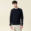 Pull droit manches longues bleu marine homme