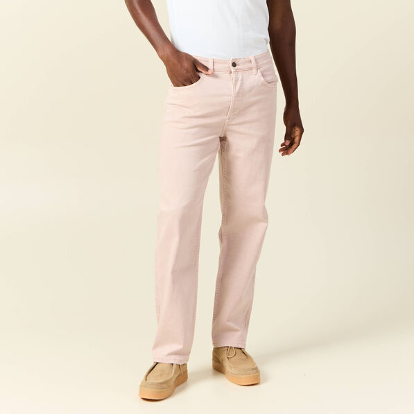 Jeans relax 5 poches rose homme