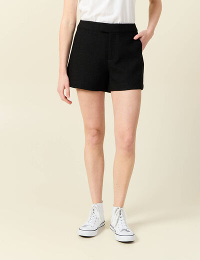 Short droit noir femme