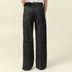Pantalon wide large taille haute gris fonc&eacute; femme